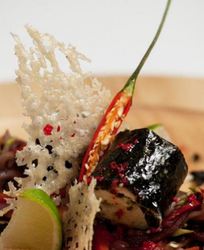 Суфле из судака с овощным жюльеном