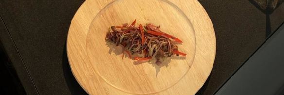 суфле из судака с овощным жюльеном