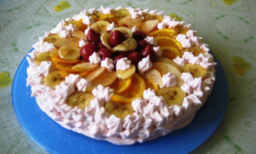 Рецепт торта-суфле с фруктами