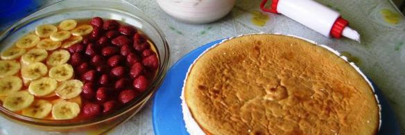 торт-суфле с фруктами