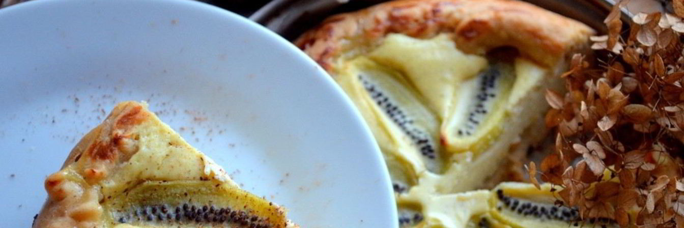 Творожное суфле с киви в тесте