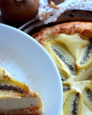 Творожное суфле с киви в тесте