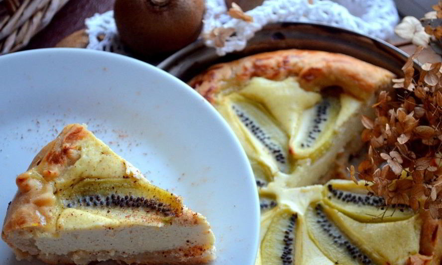 Рецепт творожного суфле с киви в тесте