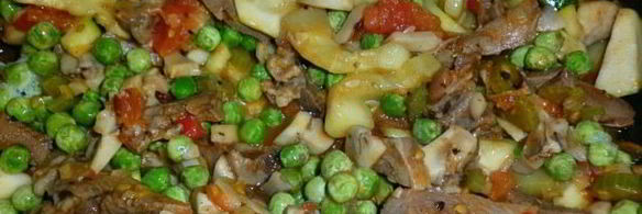 жюльен-суфле с языком и кабачком