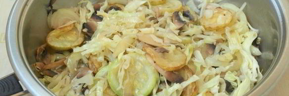 гарнир из картофеля с кабачками и шампиньонами