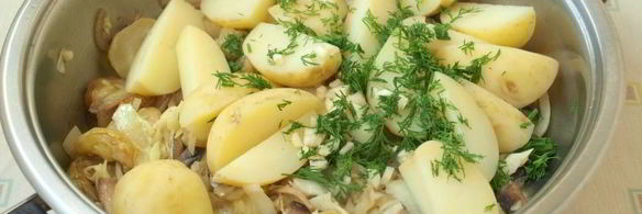 гарнир из картофеля с кабачками и шампиньонами