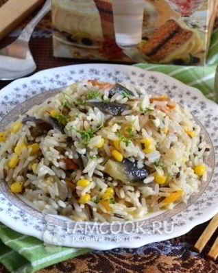 Гарнир из риса с португальской смесью в мультиварке