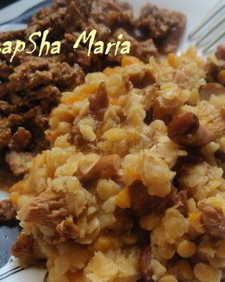 Чечевица с лисичками