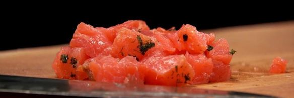 чечевица с овощами и лососем