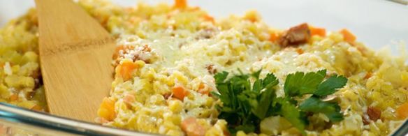 чечевица с овощами и лососем