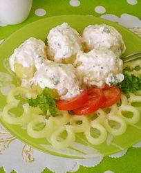 Картофель под чесночным соусом