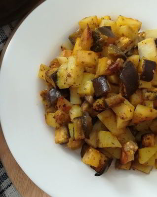 Картофель с баклажаном в духовке