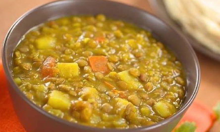 Рецепт картофеля с чечевицей и карри