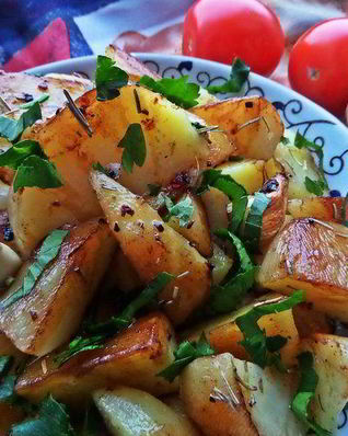 Картофель с чесноком