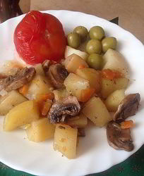 Картофель с грибами в рукаве