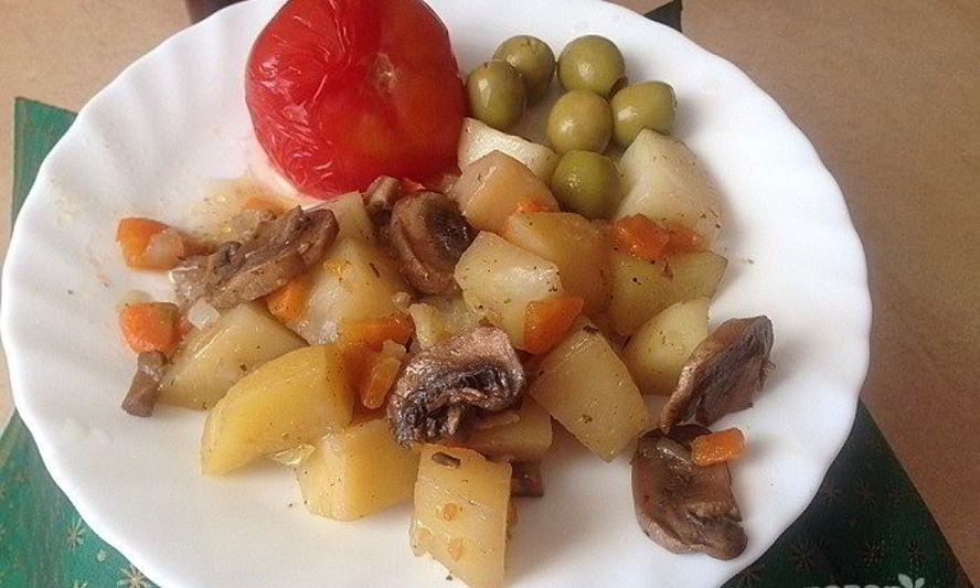 Рецепт картофеля с грибами в рукаве
