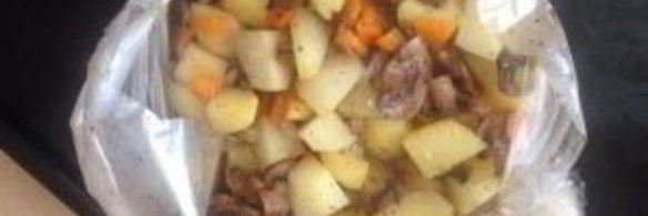 картофель с грибами в рукаве