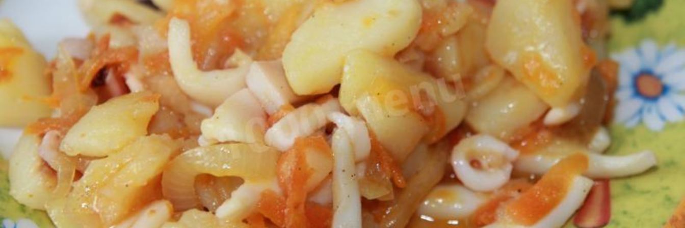 Картофель с кальмарами
