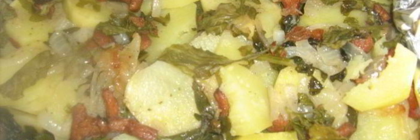 Картофель с руколой и лисичками