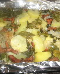 Картофель с руколой и лисичками