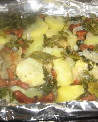 Картофель с руколой и лисичками