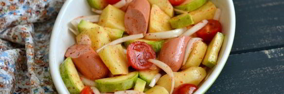 картофель с сосисками