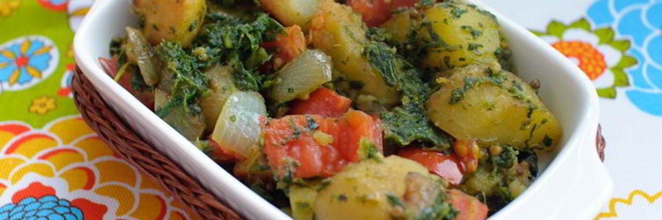 Картофель со шпинатом