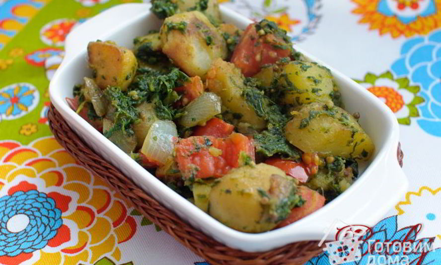 Рецепт картофеля со шпинатом