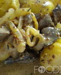 Картошка с печенью в мультиварке