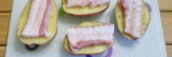 картошка с салом в духовке кораблики