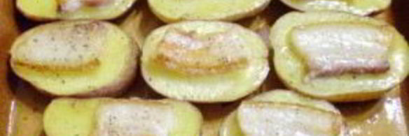 картошка с салом в духовке кораблики