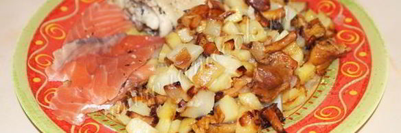 картошка жареная с лисичками