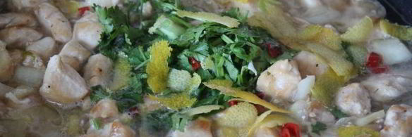 лимонный рис с курицей, кинзой и фасолью