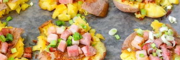 мятый картофель с ветчиной в духовке