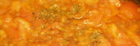 рис на зеленом чае с ветчиной и томатами