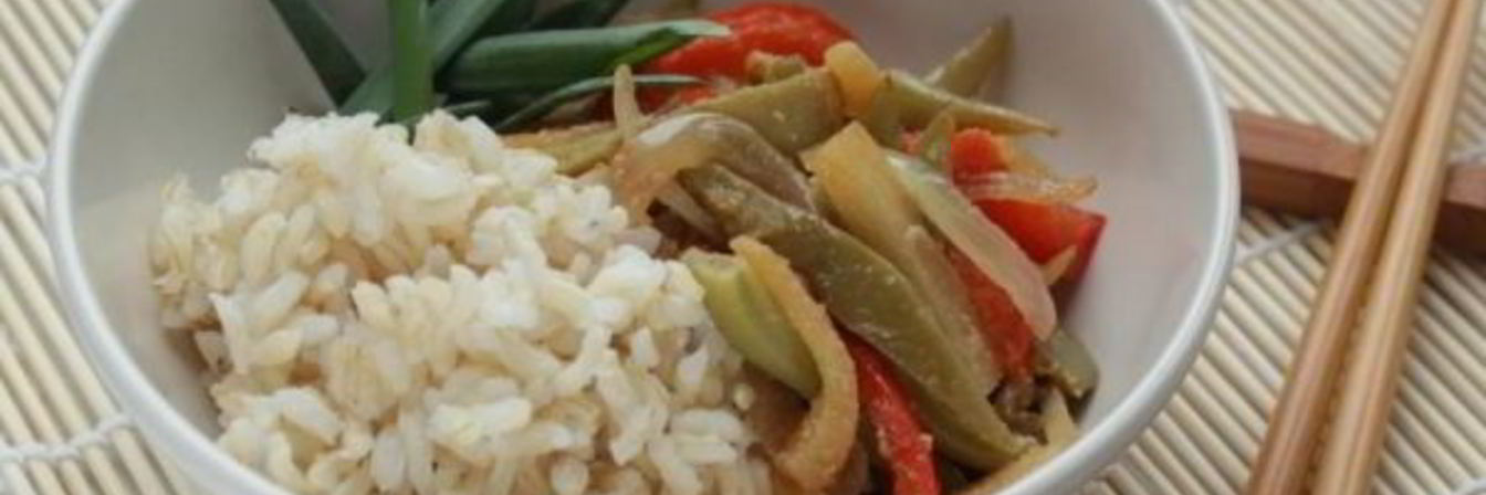 Рис с ананасом и овощами