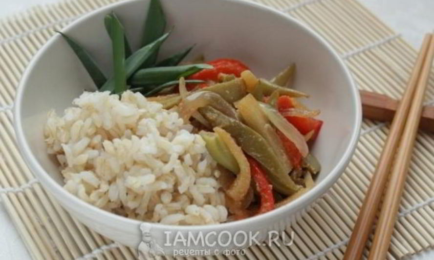 Рецепт риса с ананасом и овощами