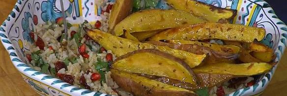 рис с бататом, клюквой и гранатом