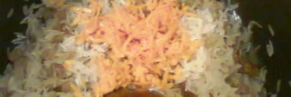 рис с грецким орехом и апельсином