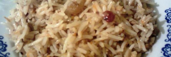 рис с грецким орехом и апельсином