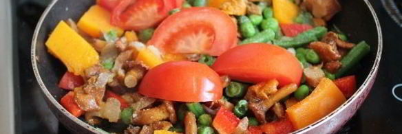 рис с грибами и овощами