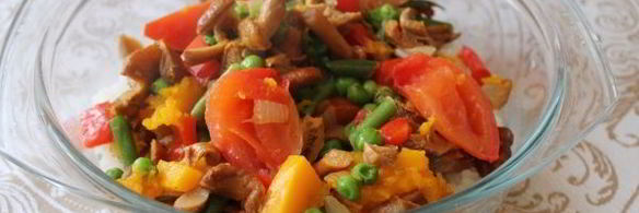 рис с грибами и овощами