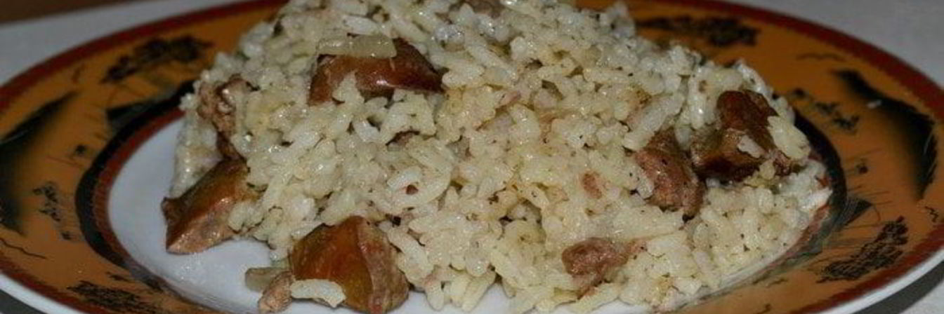 Рис с куриной печенью