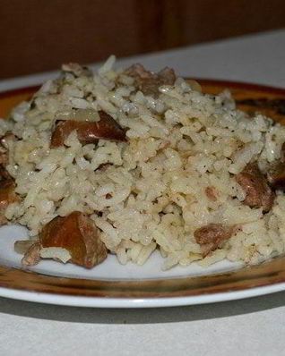 Рис с куриной печенью