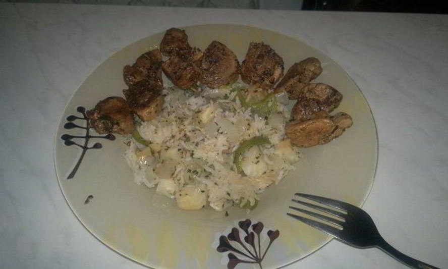 Рецепт риса с пятью видами перца и свиная вырезка в перце и бальзамическом уксусе