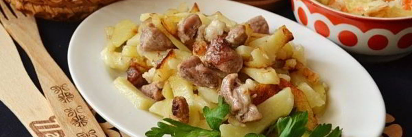 Жареная картошка со свининой