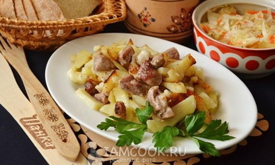 Рецепт жареной картошки со свининой