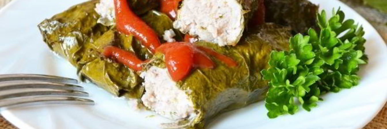 Долма со свининой без риса