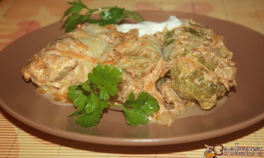 Рецепт голубцов с мраморной говядиной во вкуснейшем сметанно-овощном соусе