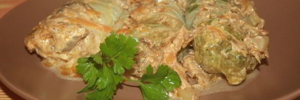 голубцы с мраморной говядиной во вкуснейшем сметанно-овощном соусе